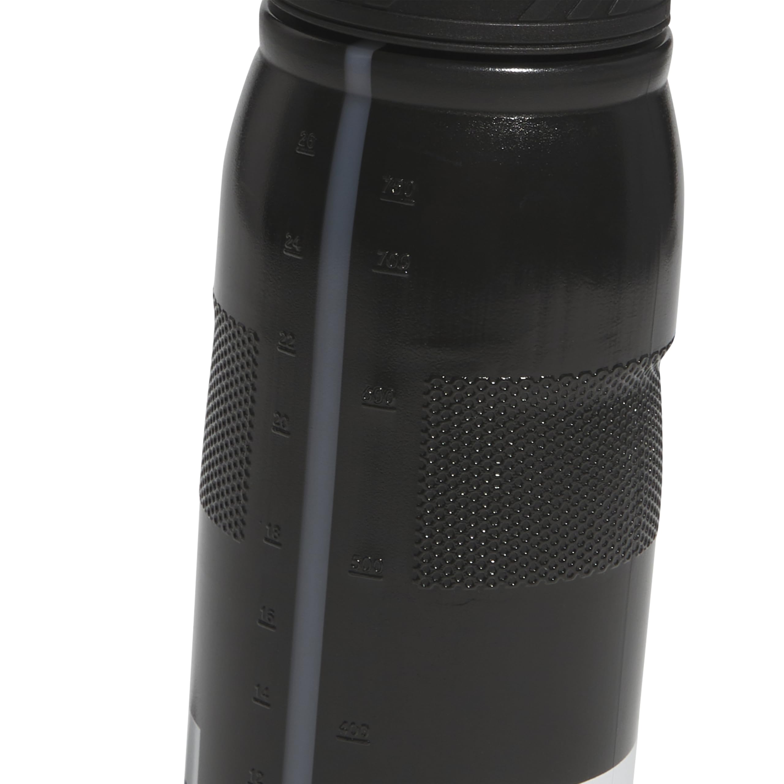 Adidas 750 Ml (28 Oz) Stadium Refillable Plastic Sport Water Bottle, Black/White/Black/2, One Size